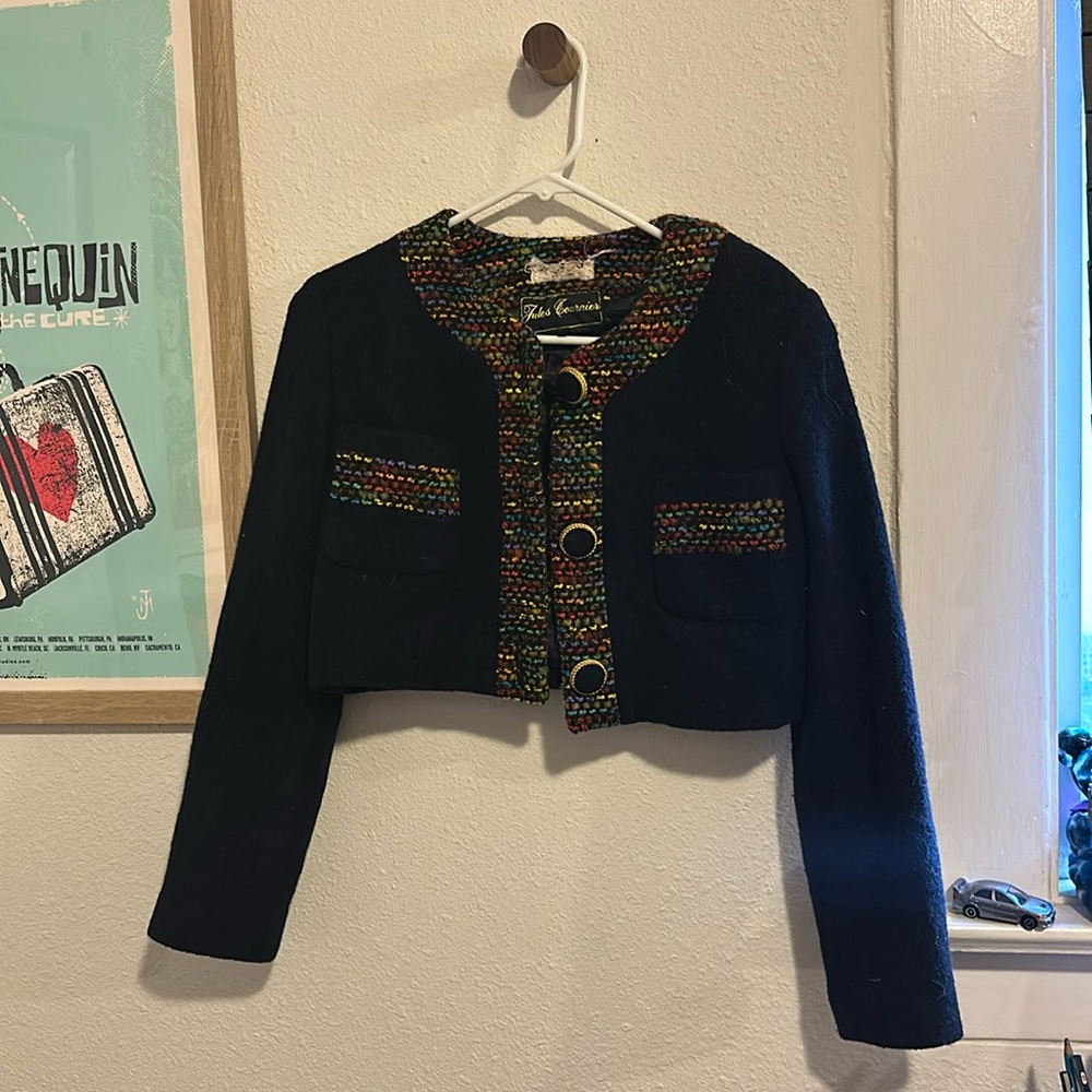Vintage Midi Wool Jacket - Small. From France.